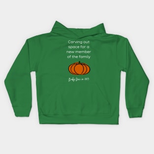 Pumpkin baby announcement (white year) Kids Hoodie